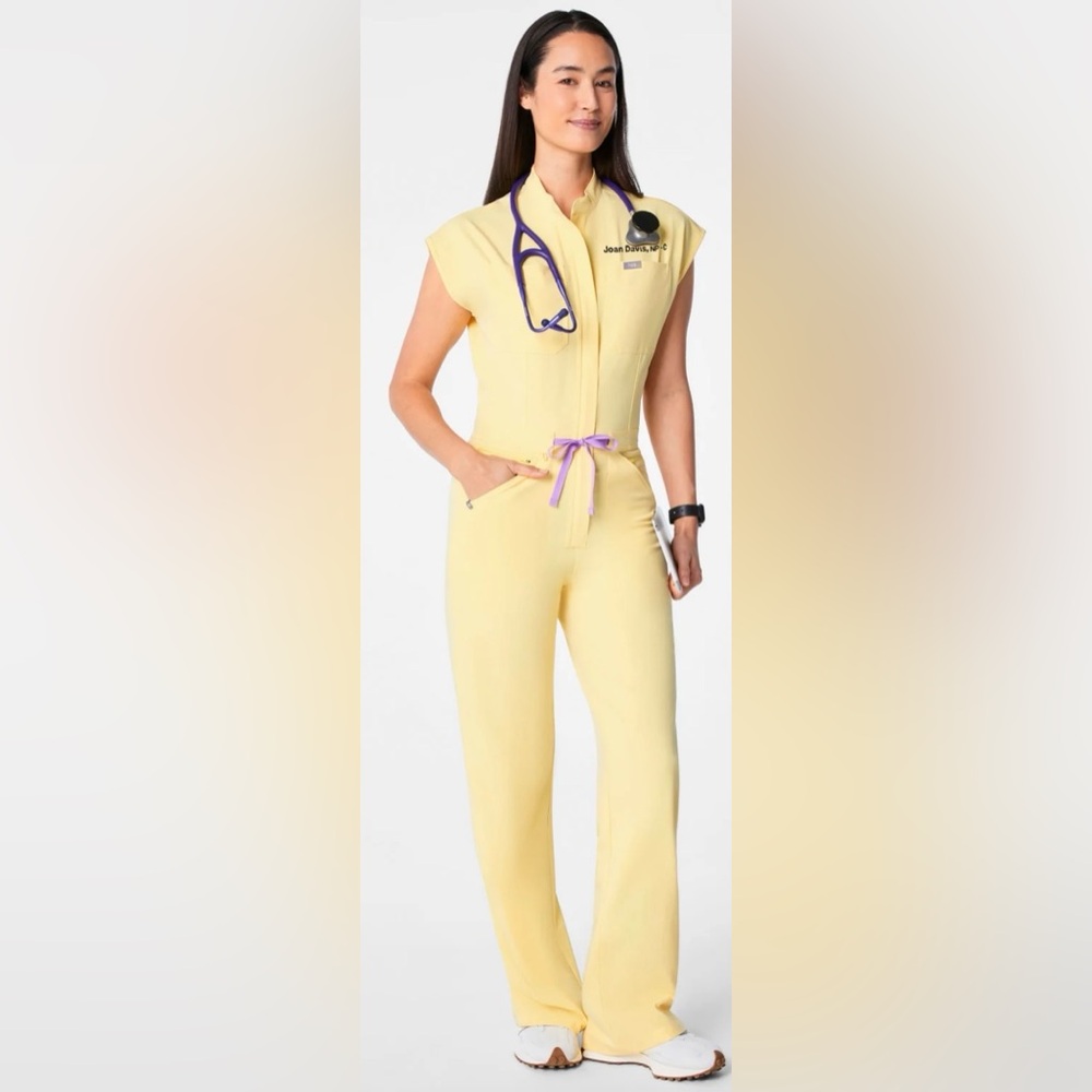 Figs Limited Edition Rafaela Wide Leg Jumpsuit in Butter Yellow. XS Tall. NWT.